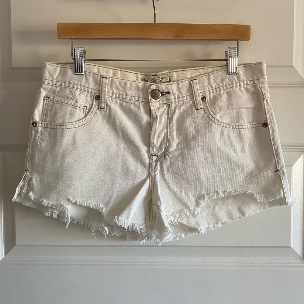 Free People White Denim Shorts